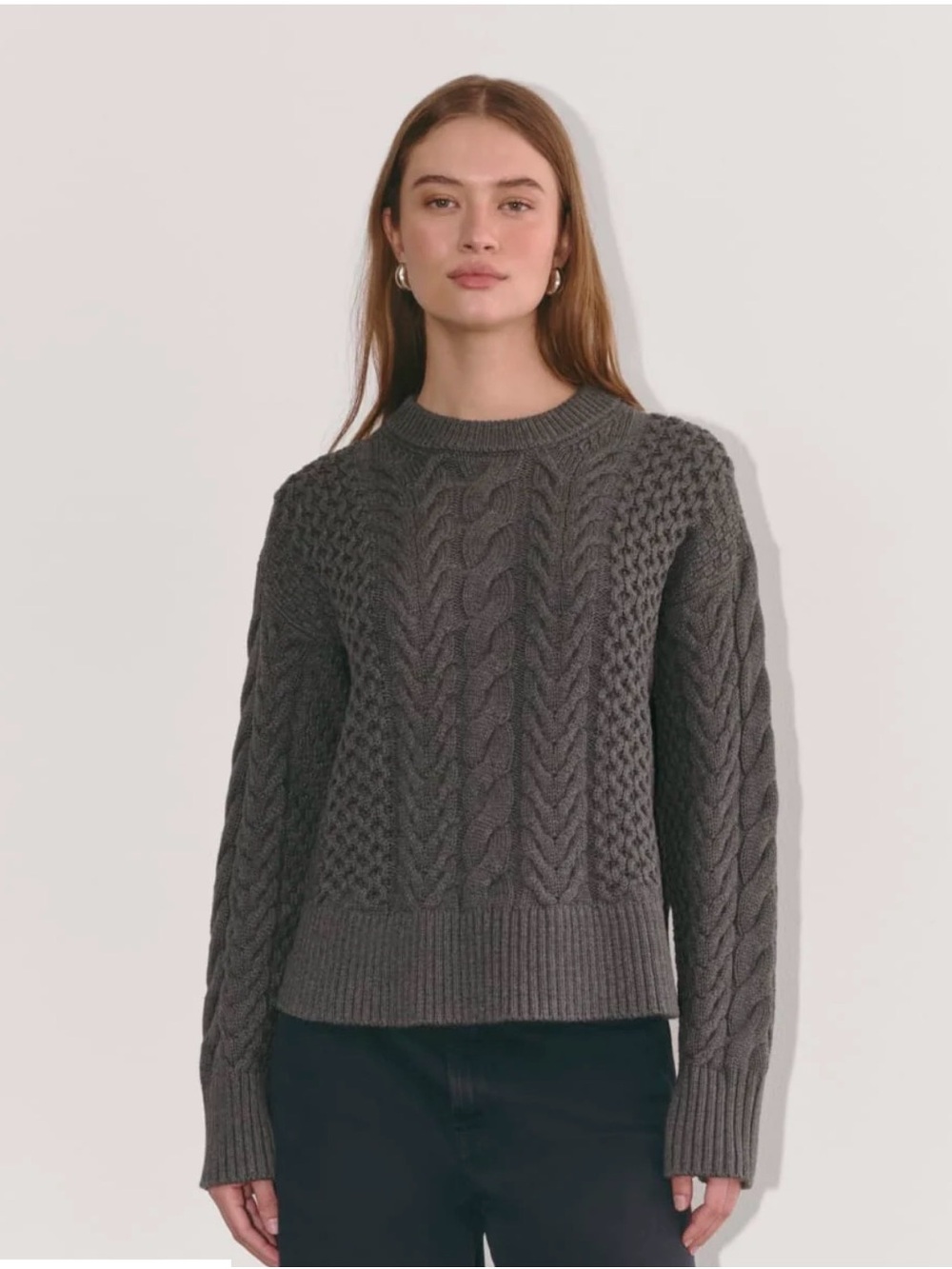 Everlane Cable Knit Crewneck Sweater